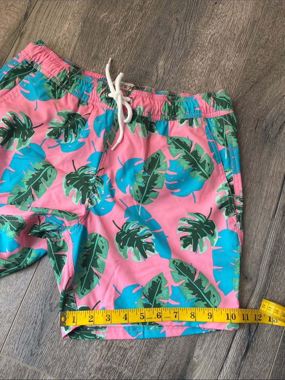 J. Crew Pink Tropical Leaf Swim Trunks - Picture 9 of 15